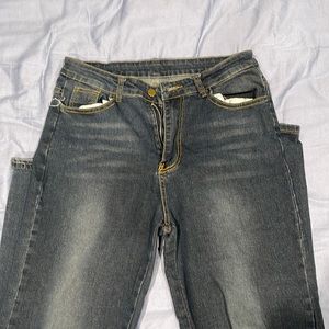 boutique wide leg ripped jeans